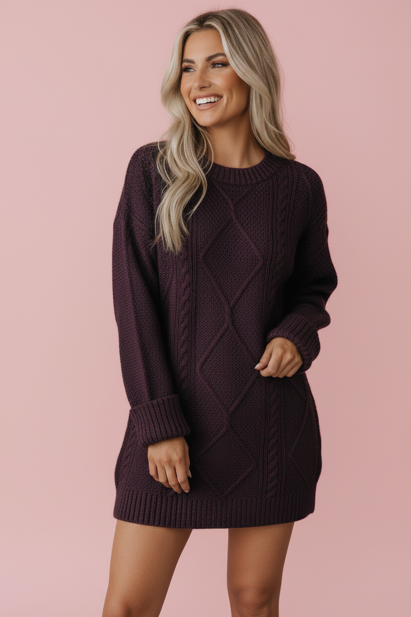 Plum Perfect Sweater Dress