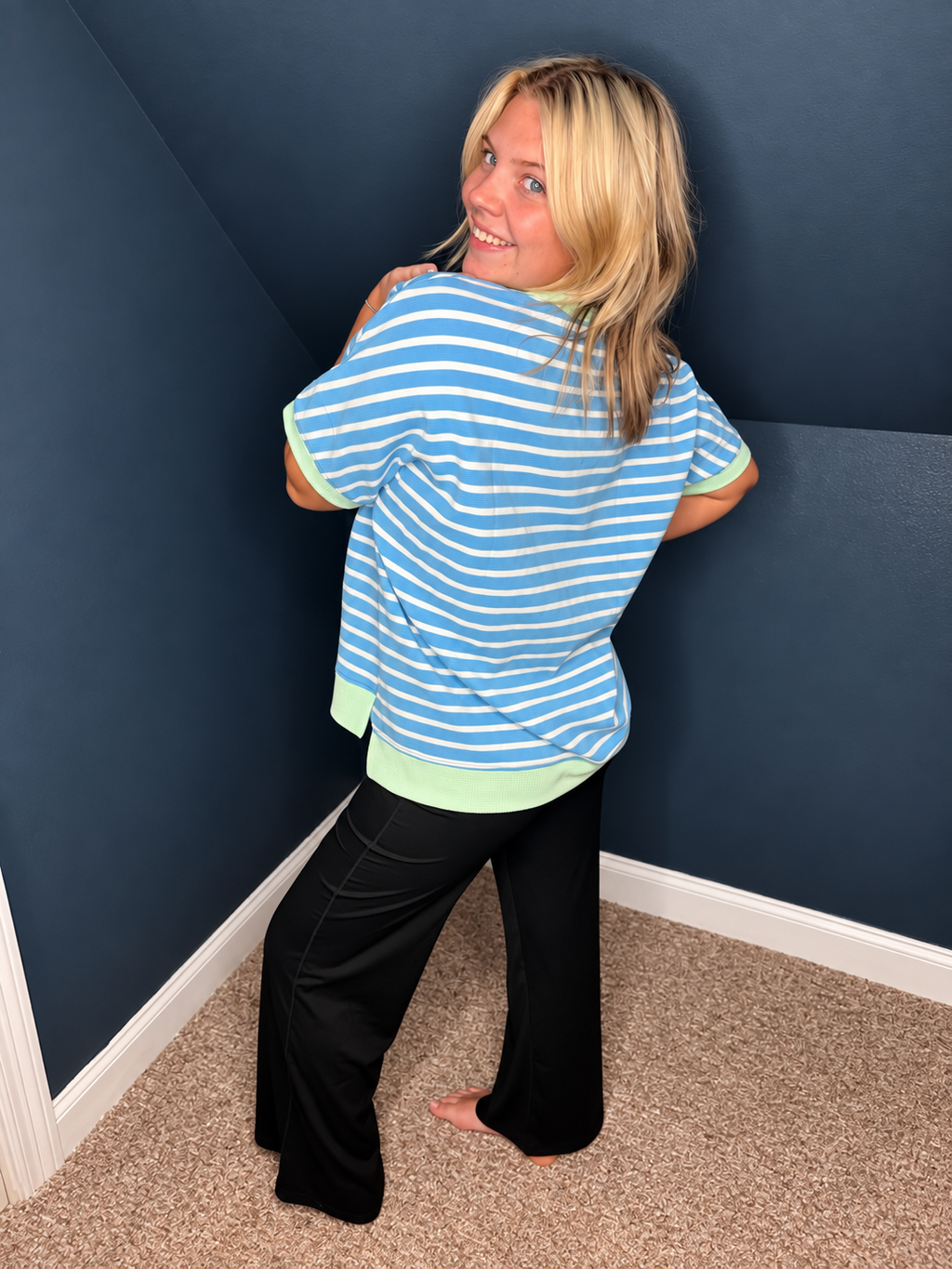 The Sky Blue Striped Top
